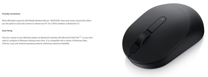 Dell Mobile Wireless Mouse - MS3320W - Image 2
